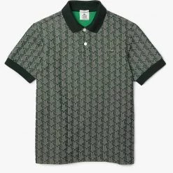 Lacoste T-Shirt - Monogram Polo - Green And Beige - DH2945 Shop All