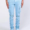 Pheelings Jeans - Never Look Back Cargo Flare Stacked - Sky Blue - PH-SS22-78