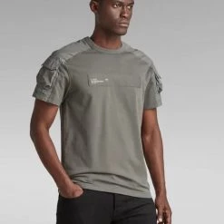 Shop All G-Star T-Shirt - Mixed Woven Cargo - GS Grey - D2000