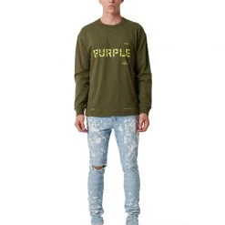 Purple-Brand Jeans - Jacquard Monogram - Light Indigo Bleach - P001-LIBJ222