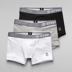Shop All G-Star Underwear - Classic Trunk 3-Pack - Black With Grey And White - D03359