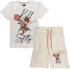 New Arrivals Retro Label Short Set - Desert 3'S - Beige And Brown