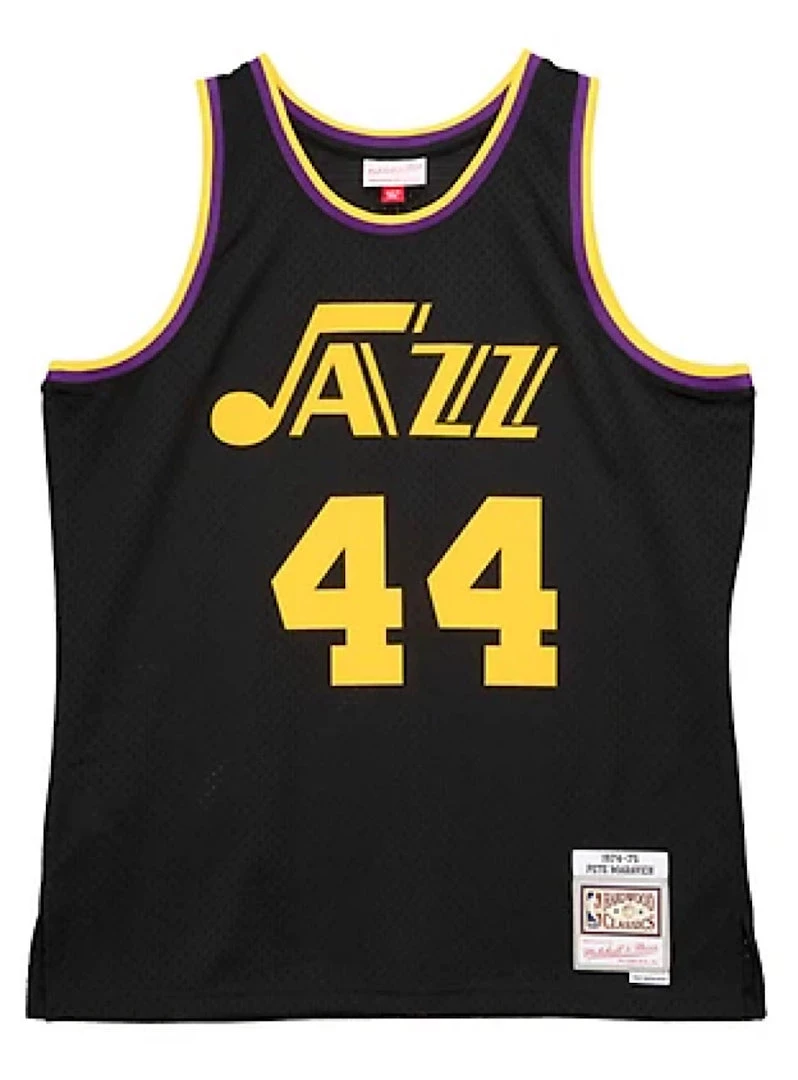 Mitchell & Ness Jersey - Jazz Pete Maravich 44 - Black And Yellow - SMJYGS20073 Shop All 1 Mitchell & Ness Jersey - Jazz Pete Maravich 44 - Black And Yellow - SMJYGS20073 Shop All