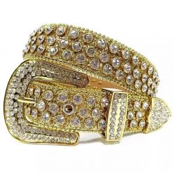 Shop All Milano Belt - Stones And Studs - Shiny Gold And Clear