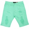 Makobi Shorts - Shredded Denim - Mint Green - M971 Shop All