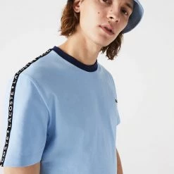 Lacoste T-Shirt - Stripe Cotton - Blue-VHD - TH7079