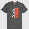 Psycho Bunny T-Shirt - Dovedale Crew Neck Tee - Heather Silver - B6U202N1PC Shop All