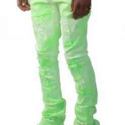 Majestik Jeans - Stacked Rips And Repair - Lime - DL2242 Shop All