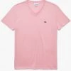 Lacoste T-Shirt - V-Neck Pima Cotton Jersey - Pink-7SY - TH6710 Shop All