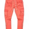 Motive Denim Track Pants - Cargo Track - Coral - MT101