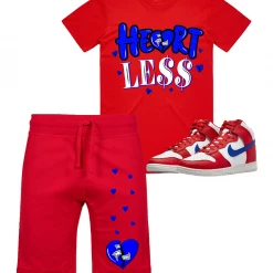 Pg Apparel Short Set - Heartless - Red And Royal Blue New Arrivals