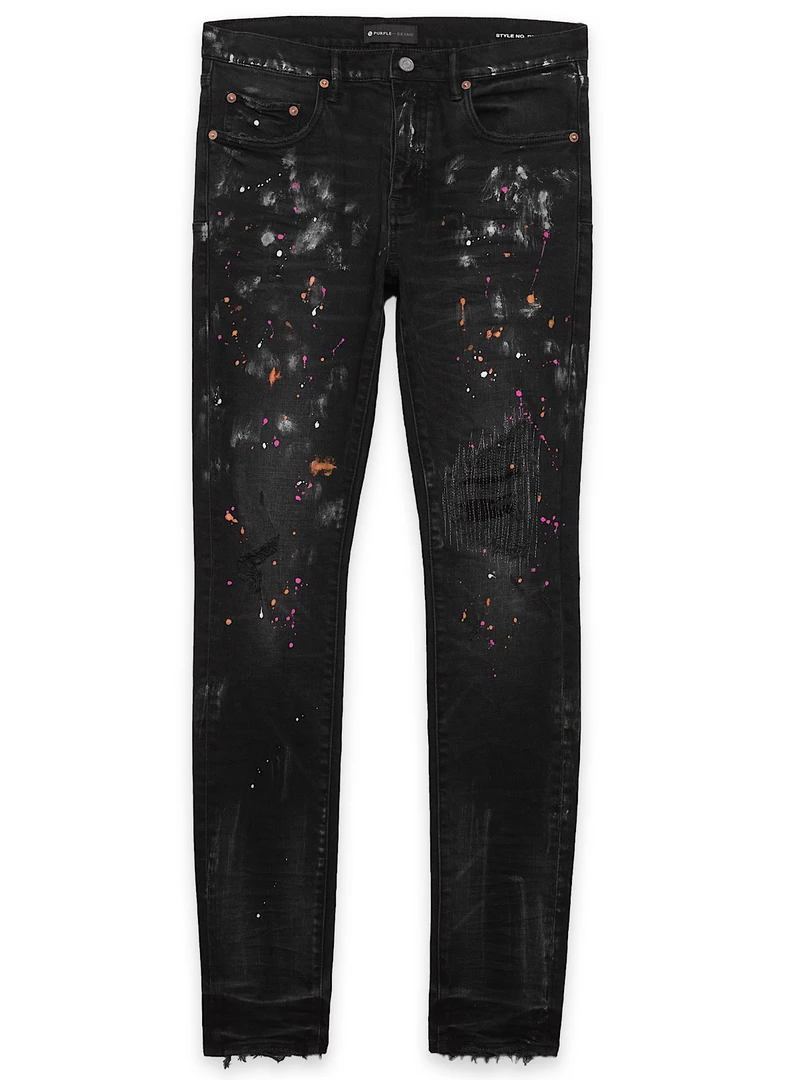 Purple-Brand Jeans - Paint - Black And Pink - P001 1 Purple-Brand Jeans - Paint - Black And Pink - P001