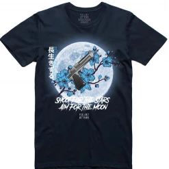 Point Blank T-Shirt - Aim For The Moon - Navy Shop All