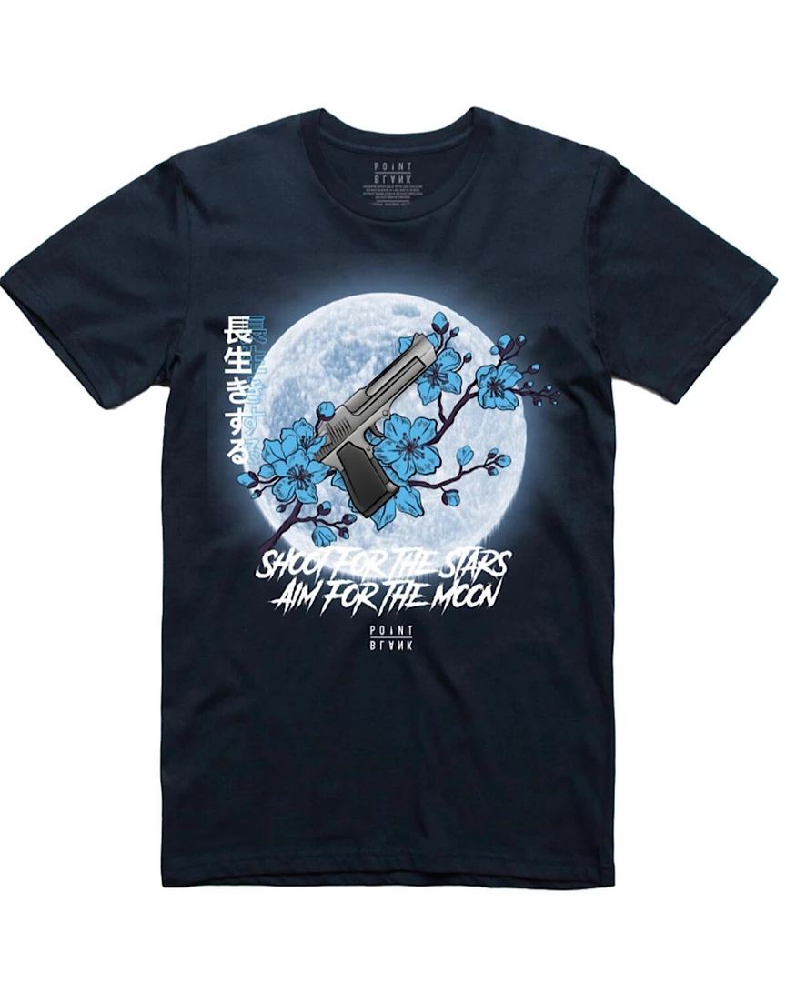 Point Blank T-Shirt - Aim For The Moon - Navy Shop All 1 Point Blank T-Shirt - Aim For The Moon - Navy Shop All