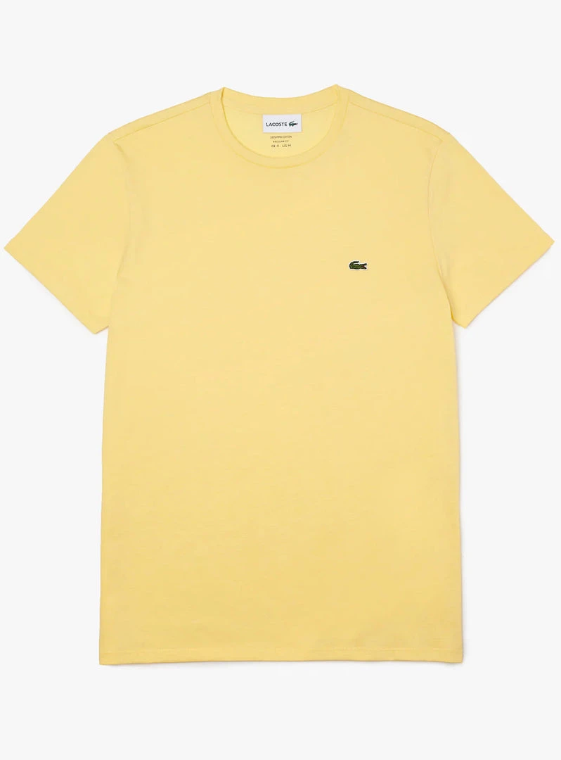 Lacoste T-Shirt - Crewneck Pima Cotton Jersey - Yellow-6XP - TH6709 1 Lacoste T-Shirt - Crewneck Pima Cotton Jersey - Yellow-6XP - TH6709