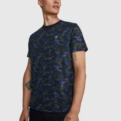 Psycho Bunny T-Shirt - Neon Camo - Olive - B6U117L1PC Shop All