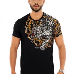 Shop All George V T-Shirt - Chain Cheetah - Black - GV-2350