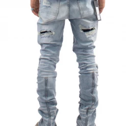 Majestik Jeans - Stacked Rips And Repair - Light Blue - DL2240