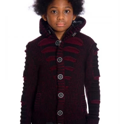 LCR Kids Sweater - Knit - Black And Burgundy - K-5605