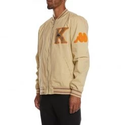Kappa Jacket - Authentic Klaus Bomber - Beige With Brown And Blue - 331326W Shop All