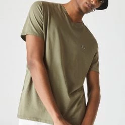 Lacoste T-Shirt - V-Neck Pima Cotton Jersey - Khaki Green-316 - TH6710