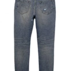 Purple-Brand Jeans - Paint Splash - Medium Blue With Burgundy And White - P001