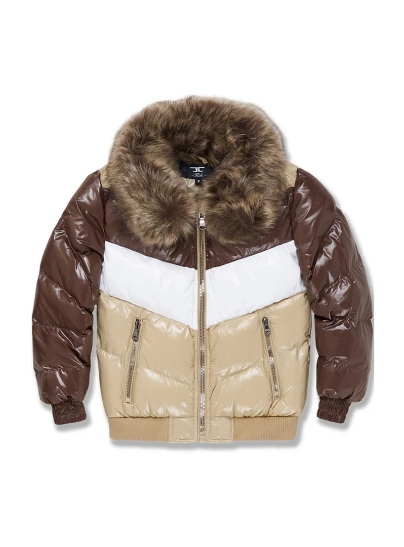 Jordan Craig Kids Jacket - Blocked Puffer - Mocha - 91548K Shop All 1 Jordan Craig Kids Jacket - Blocked Puffer - Mocha - 91548K Shop All