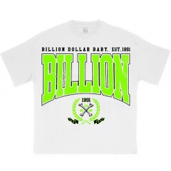 Shop All Billion Dollar Baby T-Shirt - Seal - White And Lime Green