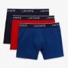 Shop All Lacoste Underwear - Lettered Stretch Briefs 3-Pack - Navy Blue With Red - 6H3420-51 W64