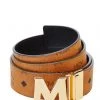 Shop All MCM Belt - Reversible - Cognac W Gold Buckle