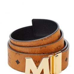 Shop All MCM Belt - Reversible - Cognac W Gold Buckle