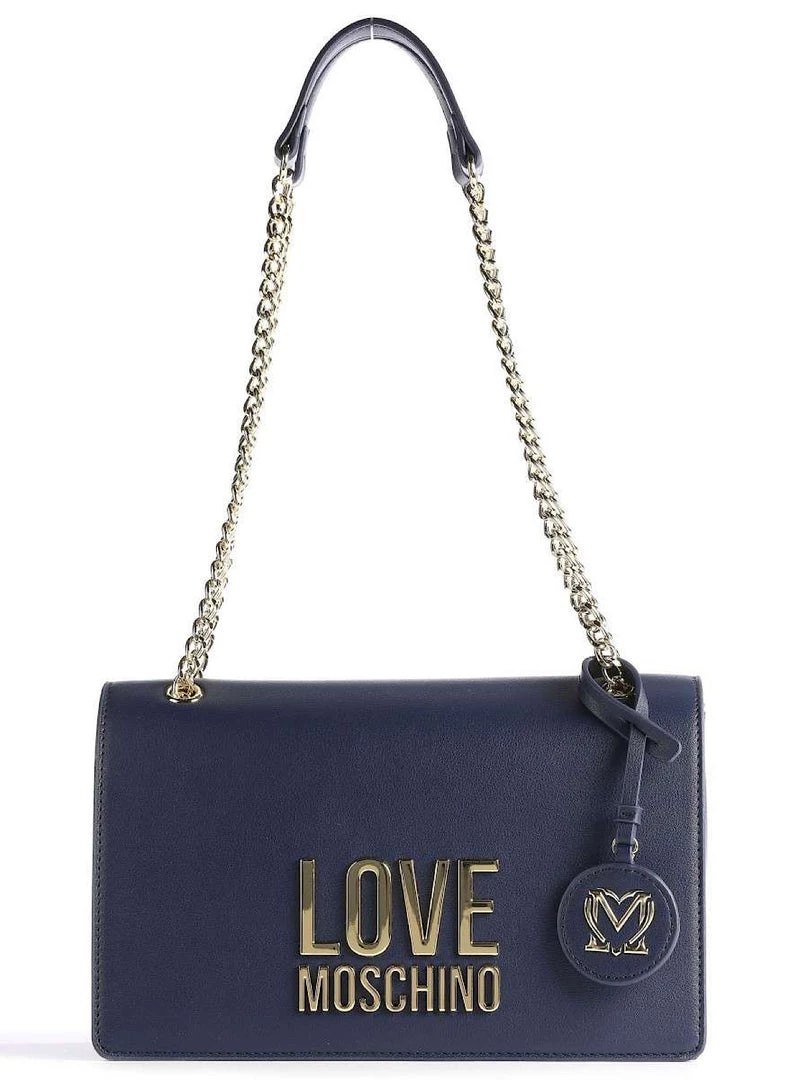 Moschino Bag - Flap Logo Chain - Navy - JC4099PP1DLJ020A Shop All 1 Moschino Bag - Flap Logo Chain - Navy - JC4099PP1DLJ020A Shop All