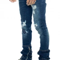 Majestik Jeans - Stacked Rips And Repair - Dark Blue - DL2243
