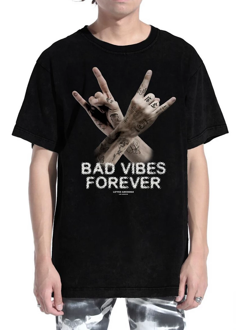 Lifted Anchors T-Shirt - Bad Vibes - Black - LAFA21-12 1 Lifted Anchors T-Shirt - Bad Vibes - Black - LAFA21-12