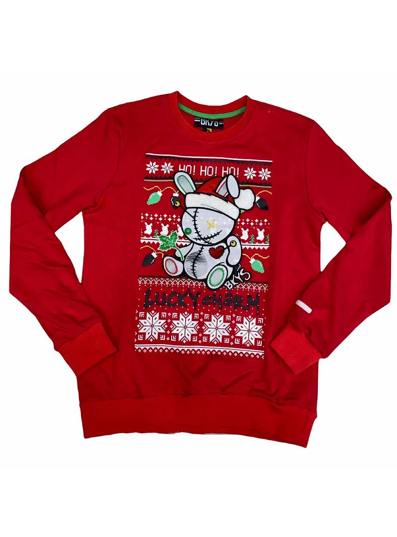 BKYS Sweatshirt - Lucky Xmas - Red - C224 Shop All 1 BKYS Sweatshirt - Lucky Xmas - Red - C224 Shop All