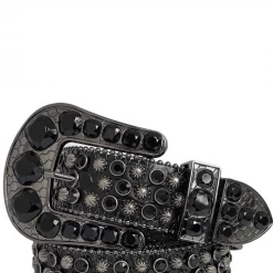 Karma Belt - Alligator - Black With Black Stones - Style 7