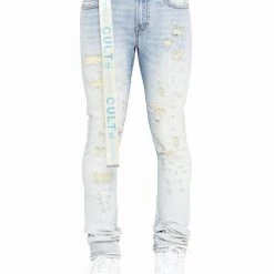 Cult Of Individuality Jeans - Punk Super Skinny Belted - Scars - 621B9-SS047