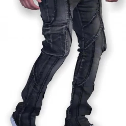 Damati Jeans - Oliver Stacked - Black Grey - DMT-955