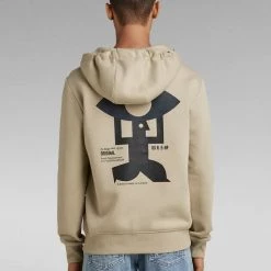 Shop All G-Star Hoodie - Back Graphic - Light Moss - D21166