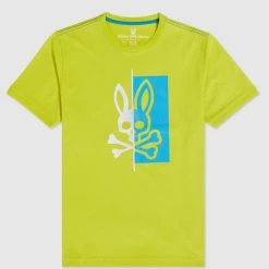 Psycho Bunny T-Shirt - Dovedale Crew Neck Tee - Limelight - B6U202N1PC