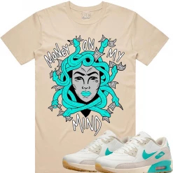 Pg Apparel T-Shirt - Medusa - Tan And Teal