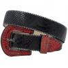 DNA Belt - Plain Snakeskin - Black And Red