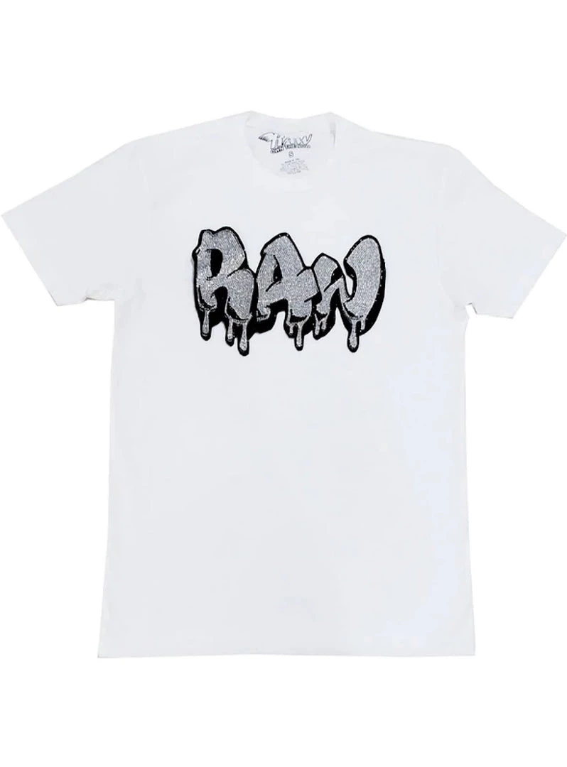 Rawyalty T-Shirt - Raw Drip Bling - White And Silver 1 Rawyalty T-Shirt - Raw Drip Bling - White And Silver
