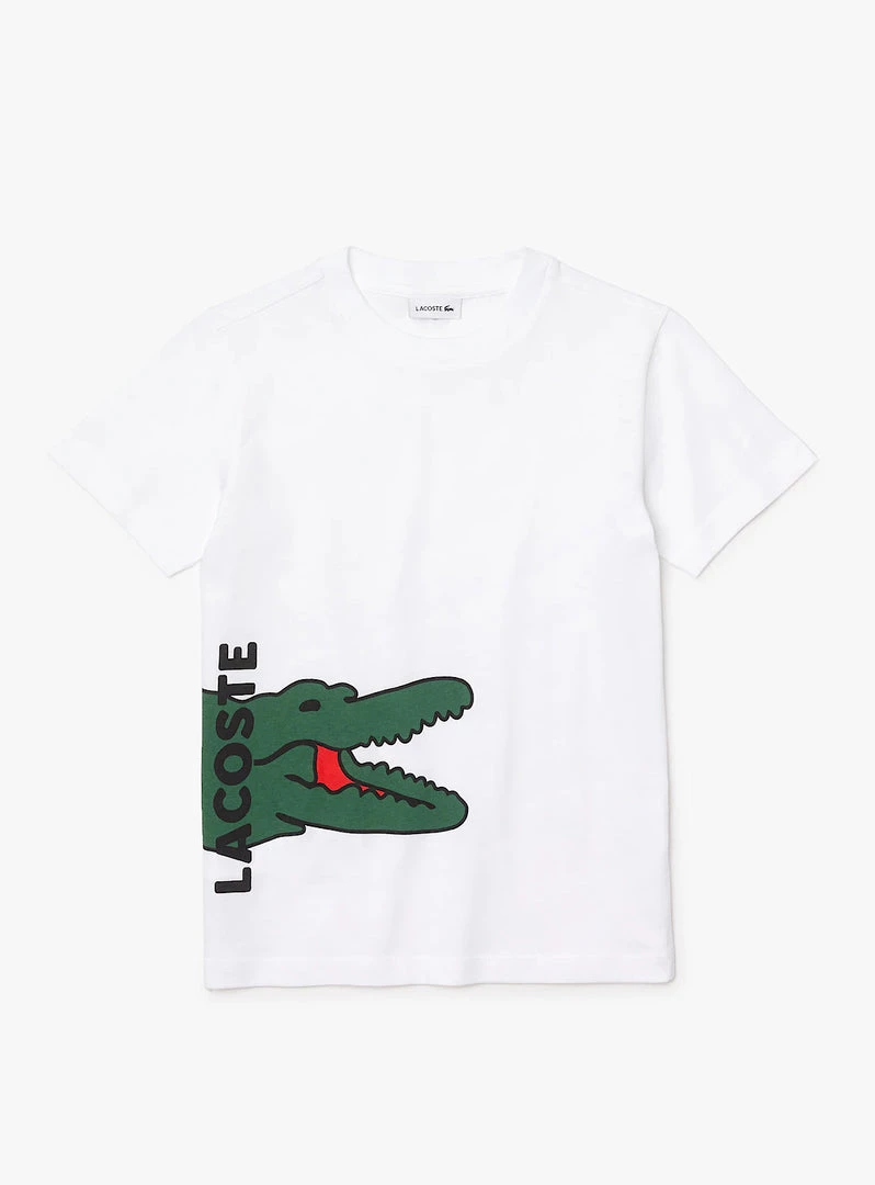 Lacoste Kids T-Shirt - Big Green Croc - White - TJ6847 Shop All 1 Lacoste Kids T-Shirt - Big Green Croc - White - TJ6847 Shop All