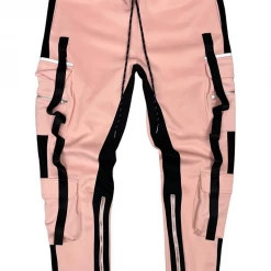 Motive Denim Track Pants - Utility Cargo - Pink And Black - MT102