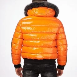 Shop All George V Puffer Jacket - Fur - Orange - GV9472
