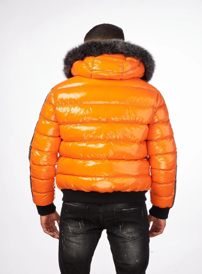 Shop All George V Puffer Jacket - Fur - Orange - GV9472 2 Shop All George V Puffer Jacket - Fur - Orange - GV9472