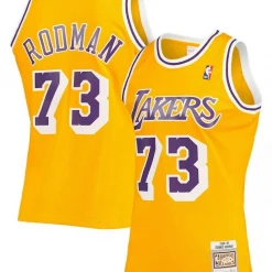 Shop All Mitchell & Ness Jersey - LA Lakers Rodman 73 - Yellow - SMJYCP20064