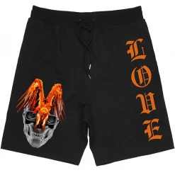 L.O.V.E Apparel Shorts - Vulture Skull - Black Shop All
