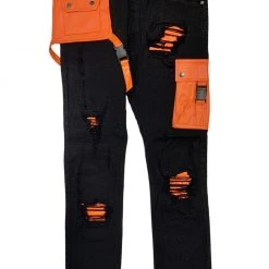 Focus Jeans - Rip & Repair Cargo - Jet Black - 3405C